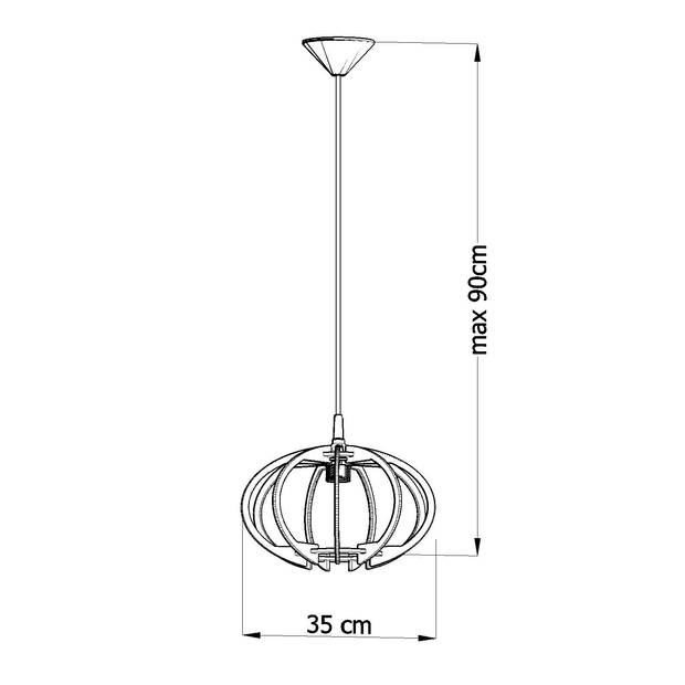 Sollux Hanglamp Mandelino Ø 35 cm hout