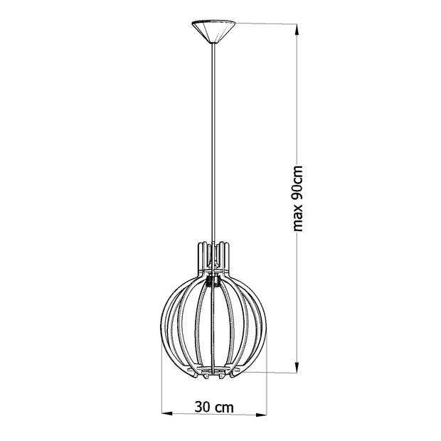 Sollux Hanglamp Arancia Ø 30 cm hout