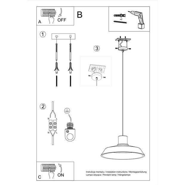 Sollux Hanglamp Afra Ø 40 cm hout beton grijs