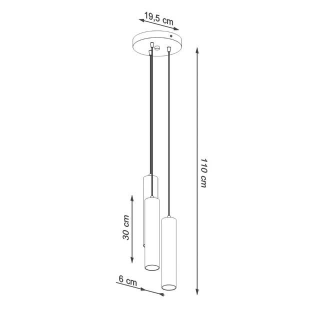 Sollux Hanglamp Lagos 3 lichts Ø 20 cm zwart