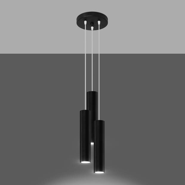 Sollux Hanglamp Lagos 3 lichts Ø 20 cm zwart