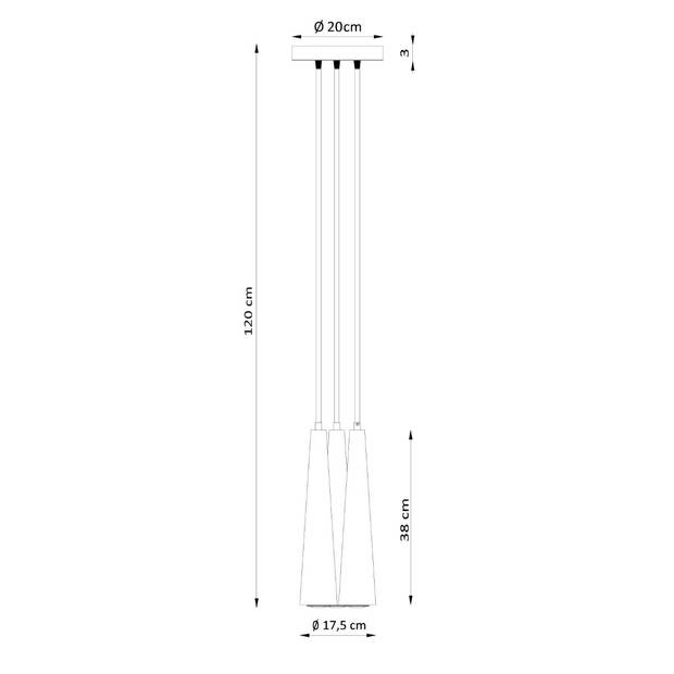 Sollux Hanglamp Sula 3 lichts Ø 20 cm natuurlijk hout