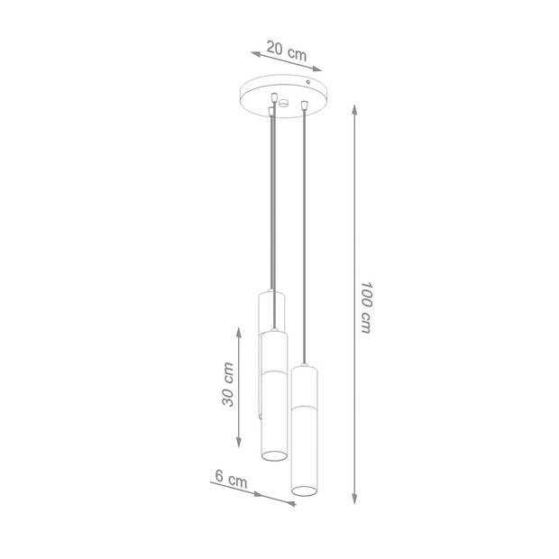 Sollux Hanglamp Pablo 3 lichts Ø 20 cm hout - wit