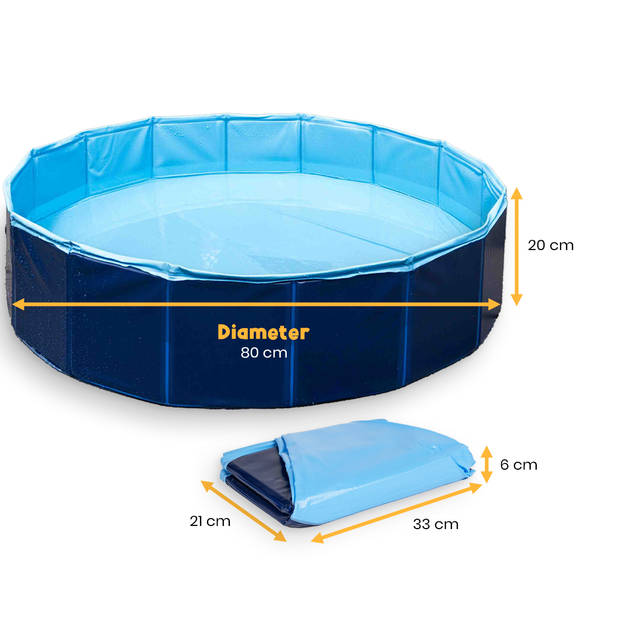 Frummel Honden Zwembad - Waterpret Opzetzwembad Huisdier - Blauw - 80 x 20cm - Opvouwbaar