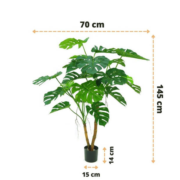 Hoyz Greenery - Kunstplant Monstera op stam 145 cm