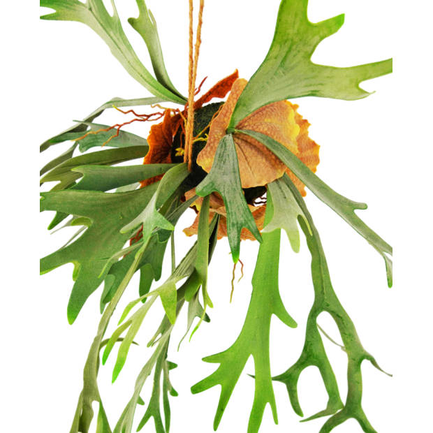 Hoyz Greenery - Kunst hangplant Staghorn op bal 89 cm