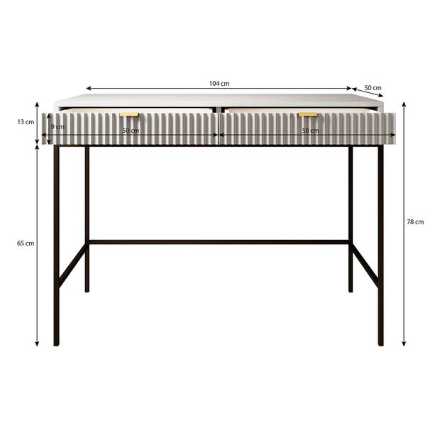 Meubella Kaptafel Navil - Zwart - 104 cm