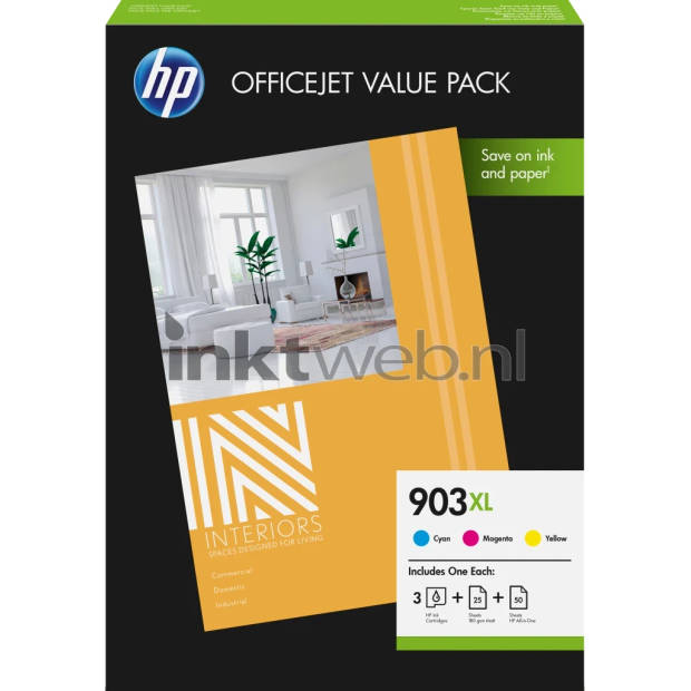 HP 903XL multipack met papier kleur cartridge