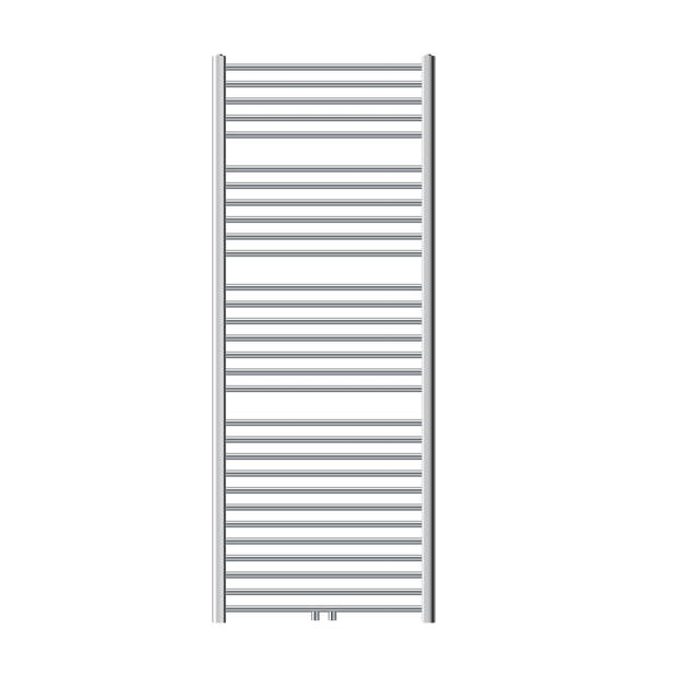 Badkamerradiator Sahara 750 x 1800 mm chroom gebogen met middenaansluiting