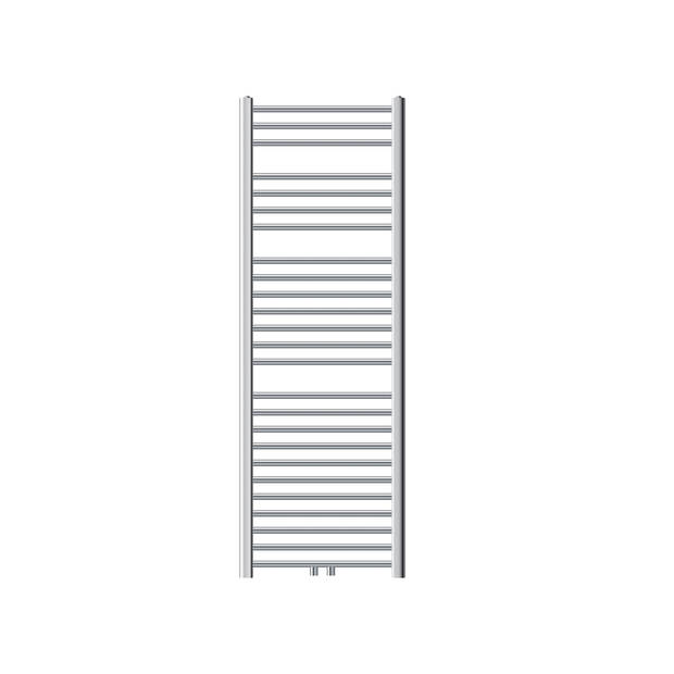 Badkamerradiator Sahara 500 x 1500 mm chroom gebogen met middenaansluiting