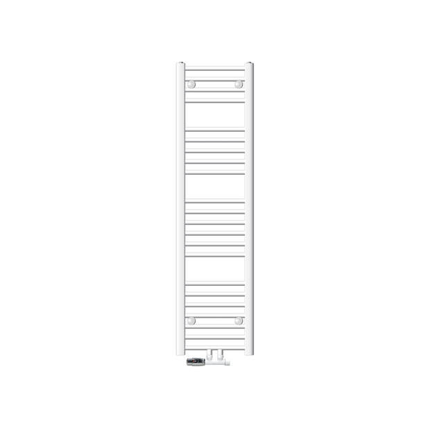 ECD Germany Badkamerradiator elektrisch met verwarmingselement 600W - 750 x 800 mm - wit - recht met zijaansluiting