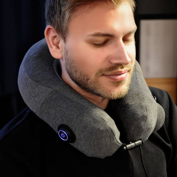 Opblaasbare nekmassagekussen - Inflatable neck pillow massager Grijs