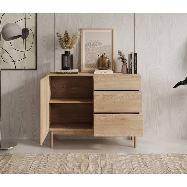 Meubella Dressoir Storm - Eiken - 106 cm - Met lades