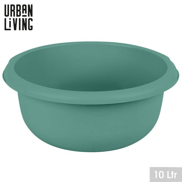 Urban Living Afwasteil - kunststof - 10 Liter - D34 x H13 cm - jade groen - teiltjes - camping - Afwasbak