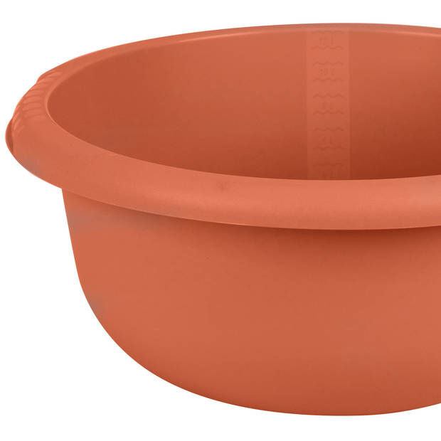 Urban Living Afwasteil - kunststof - 15 Liter - D40 x H18 cm - terracotta - teiltjes - camping - Afwasbak