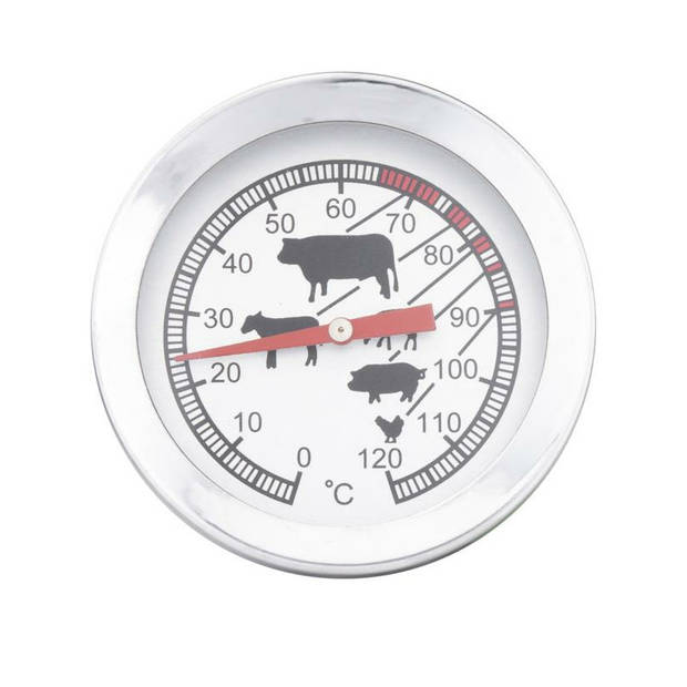 Alpina Vlees thermometer prikker - 0-120 graden celcius - RVS - 12 cm - Vleesthermometers