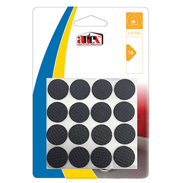 Artex Meubelviltjes/antislip - zwart - 32x - rubber - rond - 2,2 cm - Meubelviltjes