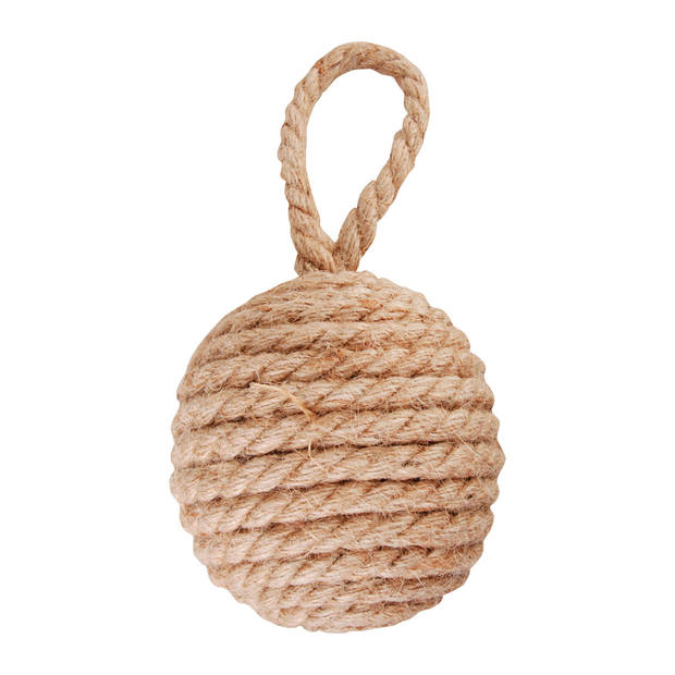 Esschert design deurstopper knoop - 2x - 1.7 kilo - jute - 14 x 14 cm - Deurstoppers