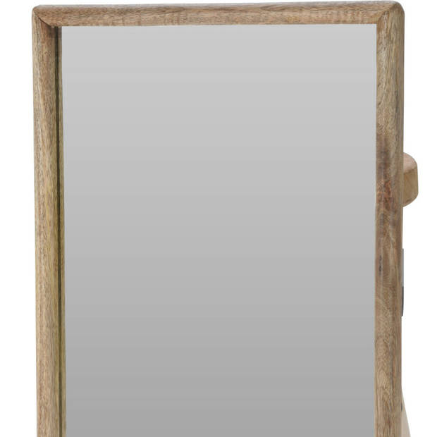 Home & Styling WWandspiegel Lodge - frame kleur hout - 40 x 60 cm - met brede lijst - rechthoek - Spiegels