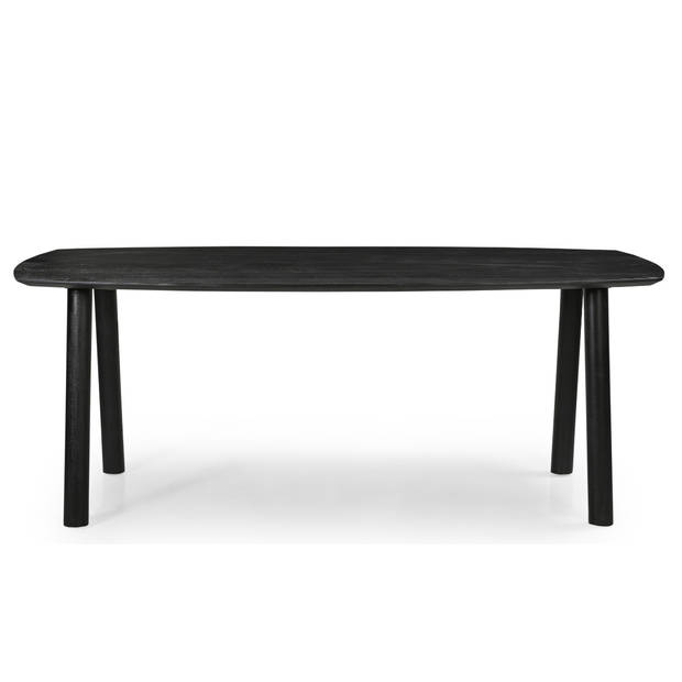 Giga Meubel - Eettafel Deens Ovaal 200cm - Zwart Mangohout - Leone