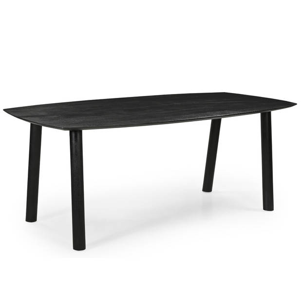 Giga Meubel - Eettafel Deens Ovaal 200cm - Zwart Mangohout - Leone