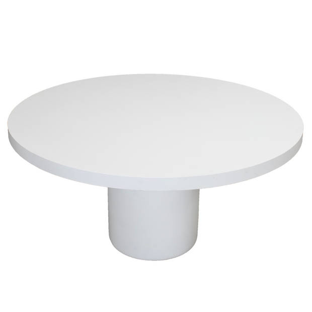 Giga Meubel - Eettafel Rond 120cm - Wit Eco Composiet - Betonlook - Eden