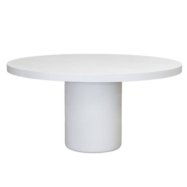 Giga Meubel - Eettafel Rond 120cm - Wit Eco Composiet - Betonlook - Eden