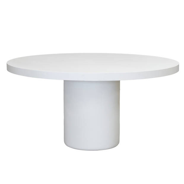 Giga Meubel - Eettafel Rond 120cm - Wit Eco Composiet - Betonlook - Eden