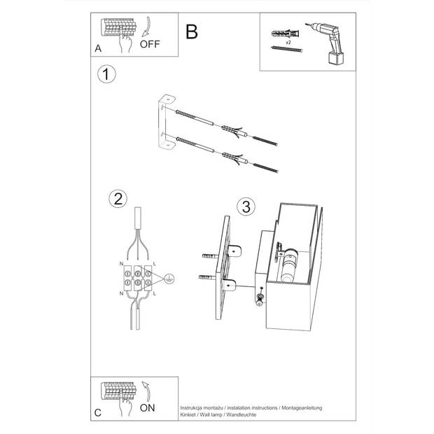 Sollux Wandlamp Piegare wit