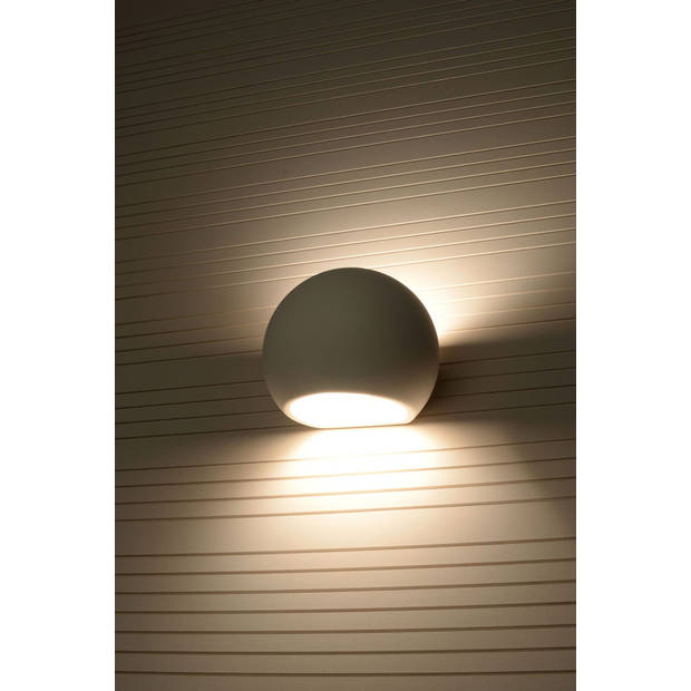 Sollux Wandlamp Globe E27 gips wit