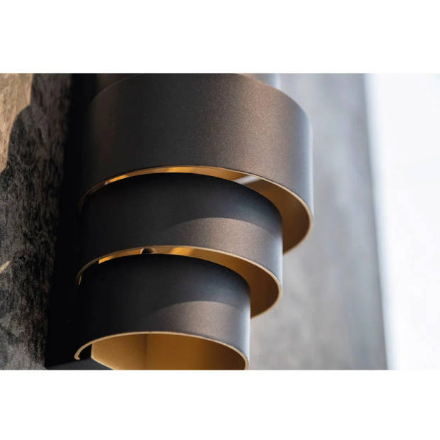 Artdelight Wandlamp Rolls H 22 cm zwart goud