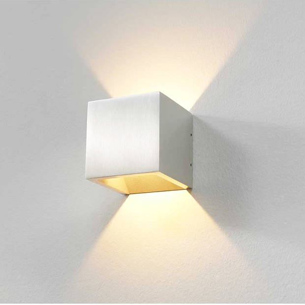 Artdelight Wandlamp Cube 10x10 cm aluminium