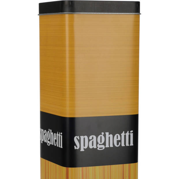 Excellent Houseware Pasta/Spaghetti/voorraadblik - metaal - beige/zwart - 8.5 x 30 cm - Voorraadblikken