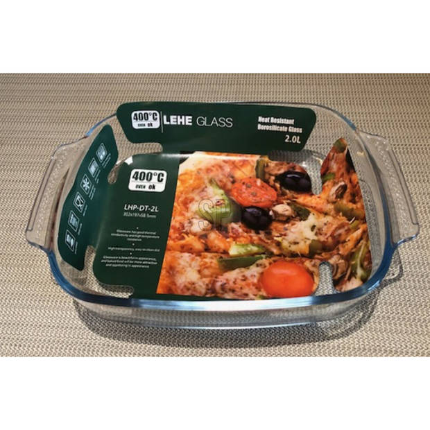 Excellent Houseware Ovenschaal van glas - ovaal - 2 Liter - 30 x 20 x 6 cm - vaatwasser bestendig - Ovenschalen