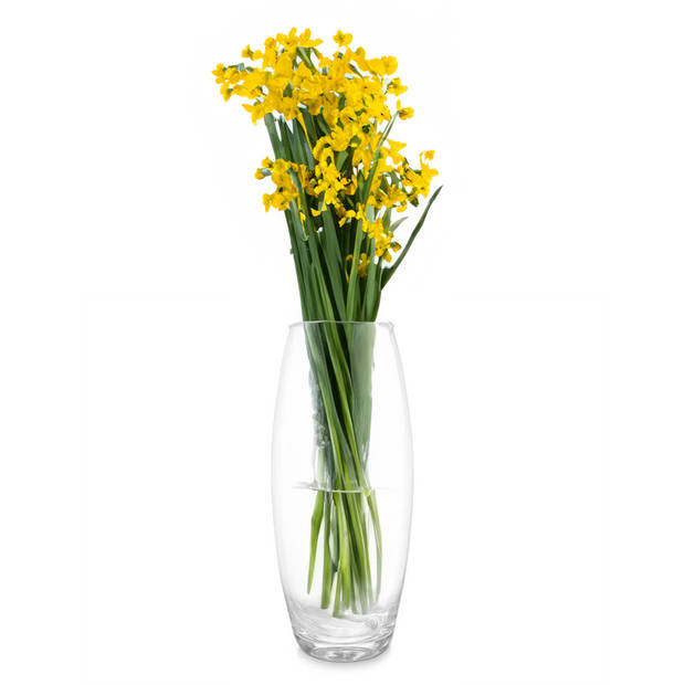 Giftdecor Bloemenvaas basic - transparant glas - D16 x H37 cm - boeketvaas - 5 liter - Vazen