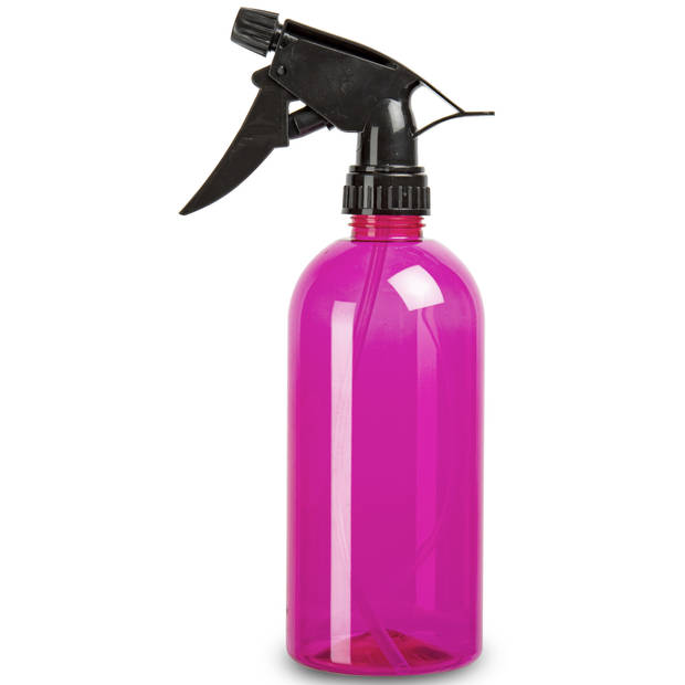 Plantenspuit met een inhoud van 500 ml - transparant roze - verstuiver - 23 cm - kunststof - Plantenspuiten