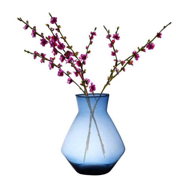 Hakbijl Glass Bloemenvaas Alexandra - transparant blauw - eco glas - D25 x H30 cm - Vazen