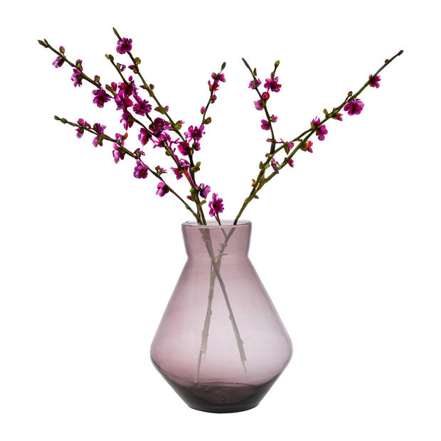 Hakbijl Glass Bloemenvaas Alexandra - transparant mauve - eco glas - D25 x H30 cm - Vazen