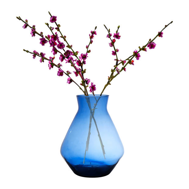 Hakbijl Glass Bloemenvaas Alexandra - transparant blauw - eco glas - D19 x H25 cm - Vazen