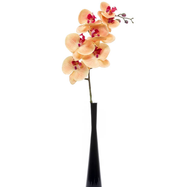 Emerald Kunstbloem Orchidee - 83 cm - zalm kleurig - losse tak - kunst zijdebloem - Phalaenopsis - Kunstbloemen