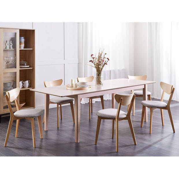 Beliani CROSBY - Verlengbare tafel-Lichte houtkleur-MDF