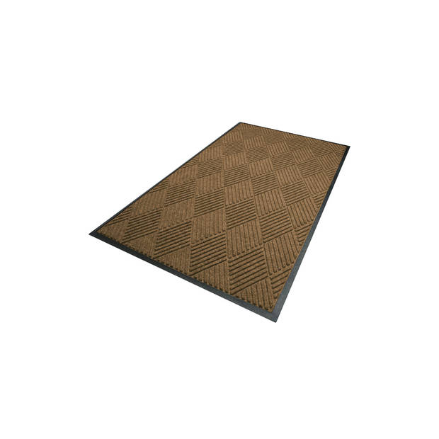 Waterhog Diamond droogloopmat / schoonloopmat 60x90 cm - Rubber border - Camel