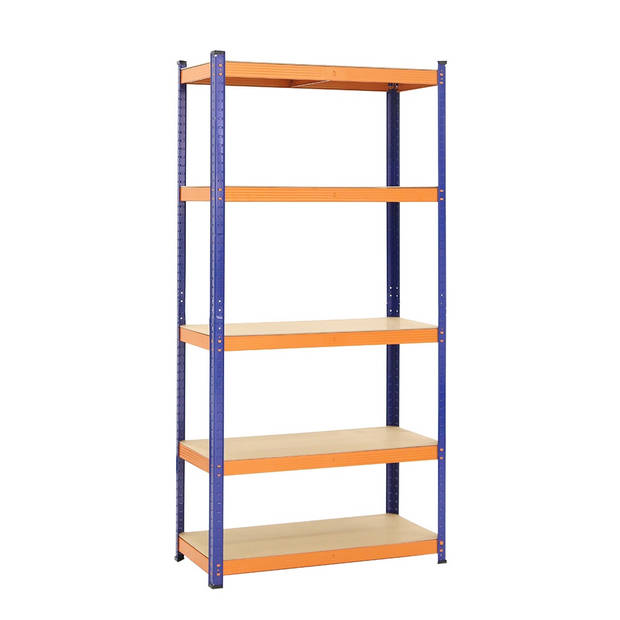 Stellingkast / Magazijnstelling - Blauw/Oranje - 5 planken