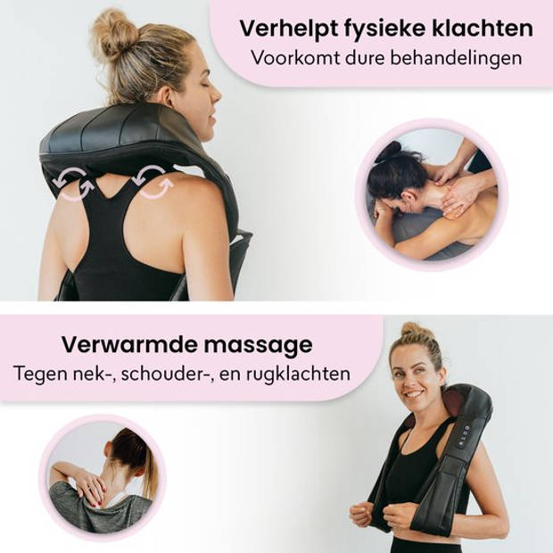 BrellaVio XL Draadloos Massagekussen + Massagebal - Warmte Functie - Nek Massage Apparaat voor Nek/Schouder/Rug/Voeten