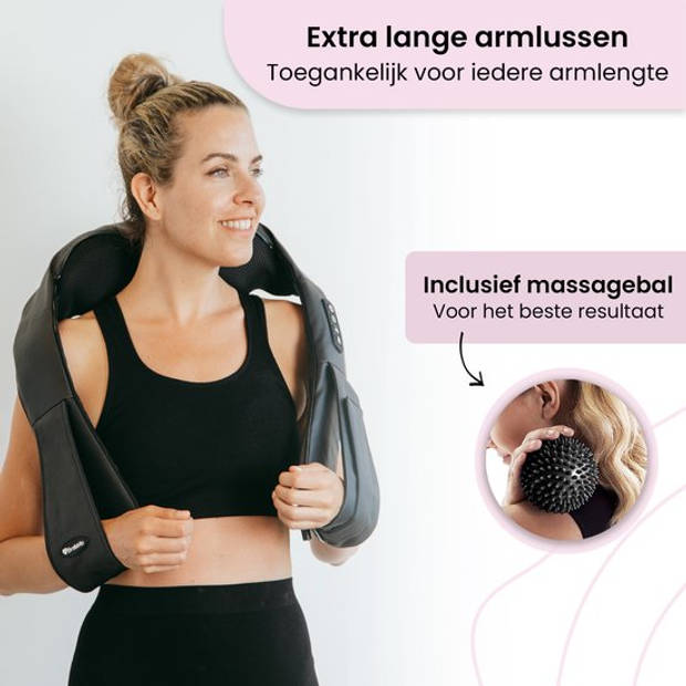 BrellaVio XL Draadloos Massagekussen + Massagebal - Warmte Functie - Nek Massage Apparaat voor Nek/Schouder/Rug/Voeten