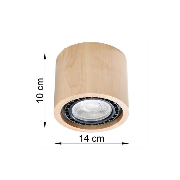 Sollux Plafondlamp Basic 1 lichts hout