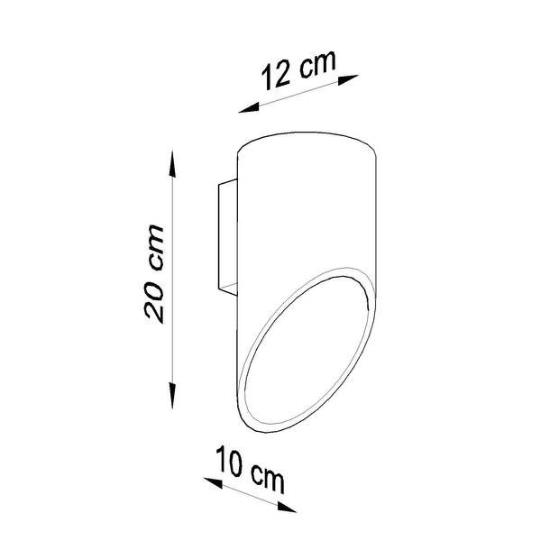 Sollux Wandlamp Penne H 20 cm wit