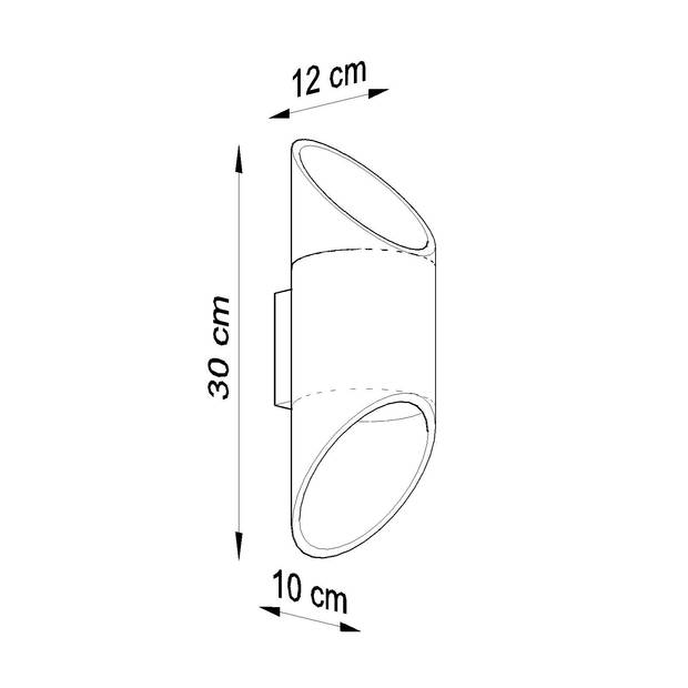 Sollux Wandlamp Penne H 30 cm zwart