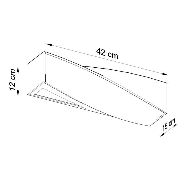 Sollux Wandlamp Sigma L 42 cm gips wit