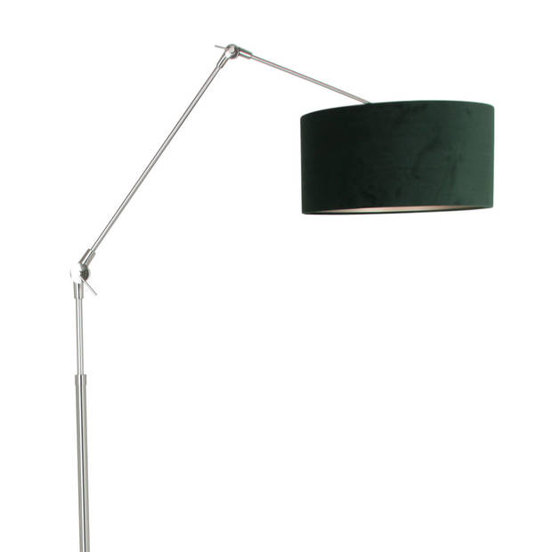 Steinhauer Prestige Chic vloerlamp met lampenkap staal met groen